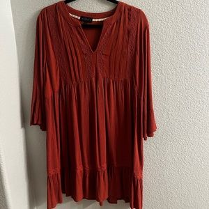 Long Sleeve Orange Dress